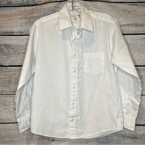Van Heusen Boys Classic White Dress Shirt Long Sleeve Button Down Cotton Blend